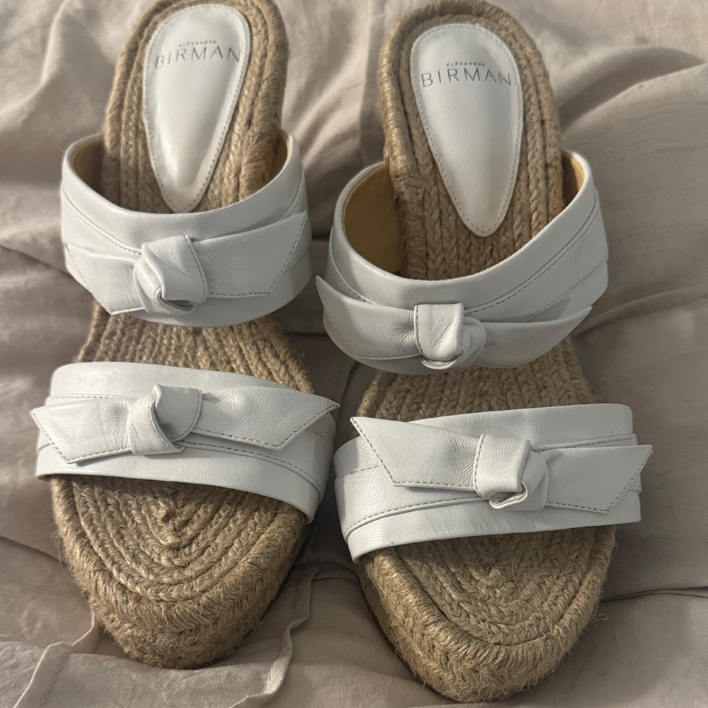 Alexandre Birman White Espadrille Slides